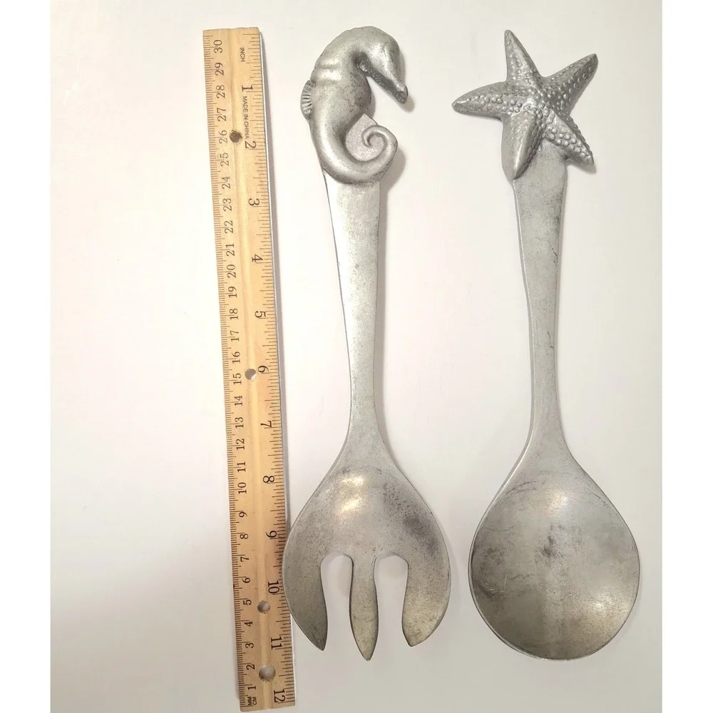 Mariposa Vintage 1992 Nautical Ocean Theme Salad Servers 11